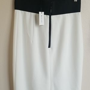 Milly White & black elastic skirt,  sz 8